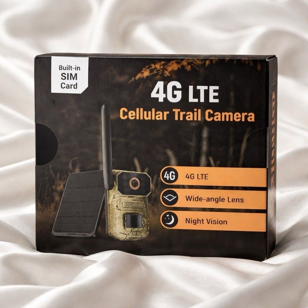 New Sealed 4G LTE Cellular Trail Camera Solar Powered Hunting Security Cam